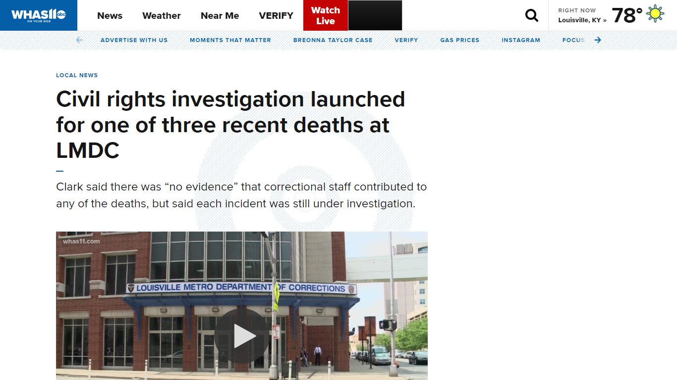 Deaths at Louisville jail still under ... - whas11.com